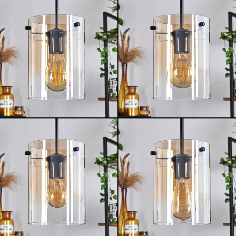 Suspension - Verre Parane Ambre, Clair, 3 lumières