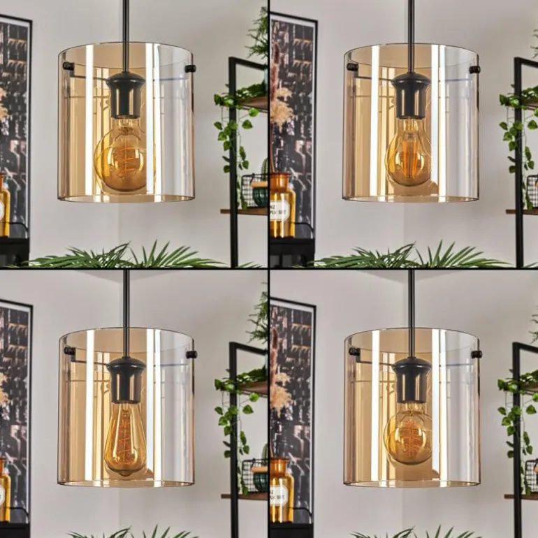 Suspension - Verre Parane Ambre, 3 lumières
