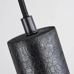 Suspension Wheelwright Nickel mat, Noir, 3 lumières
