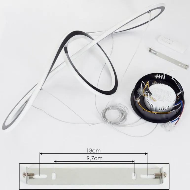Suspension Zibreira LED Noir, 1 lumière, Télécommandes