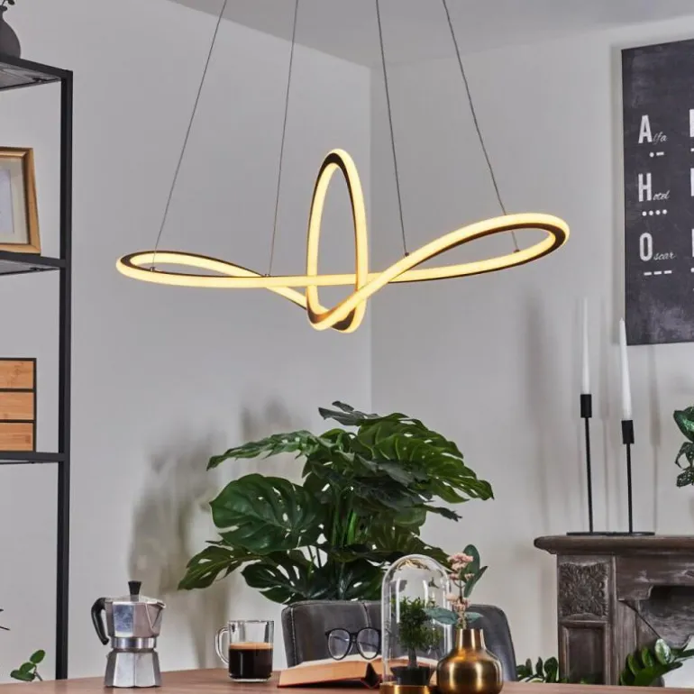 Suspension Zibreira LED Noir, 1 lumière, Télécommandes