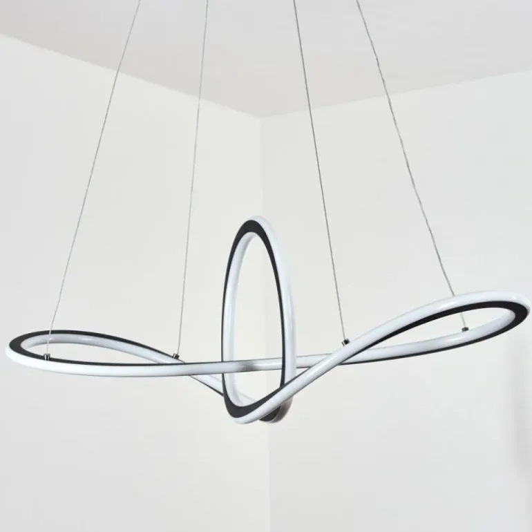 Suspension Zibreira LED Noir, 1 lumière, Télécommandes