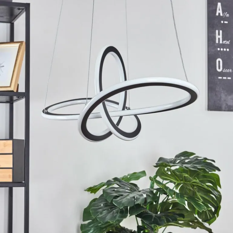 Suspension Zibreira LED Noir, 1 lumière, Télécommandes