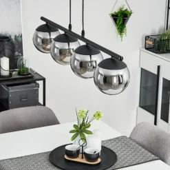 Suspension Agropoli Noir, 4 lumières