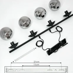 Suspension Agropoli Noir, 4 lumières
