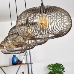 Suspension Agueda Noir, 4 lumières