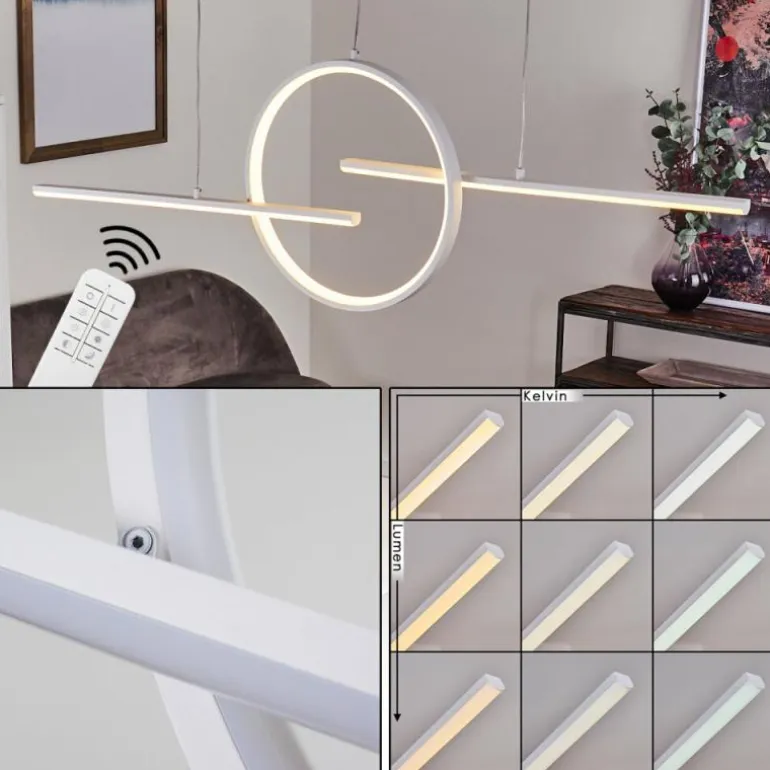 Suspension Alelua LED Blanc, 1 lumière, Télécommandes