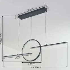 Suspension Alelua LED Gris, 1 lumière, Télécommandes