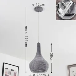 Suspension Alenhoven Gris, 1 lumière