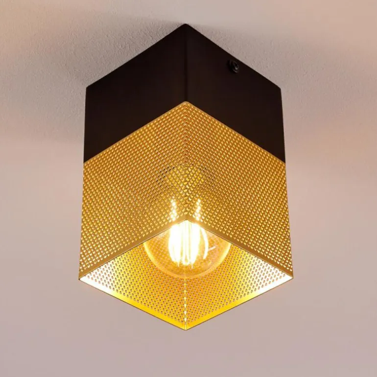 Suspension Armenie Laiton, Noir, 1 lumière