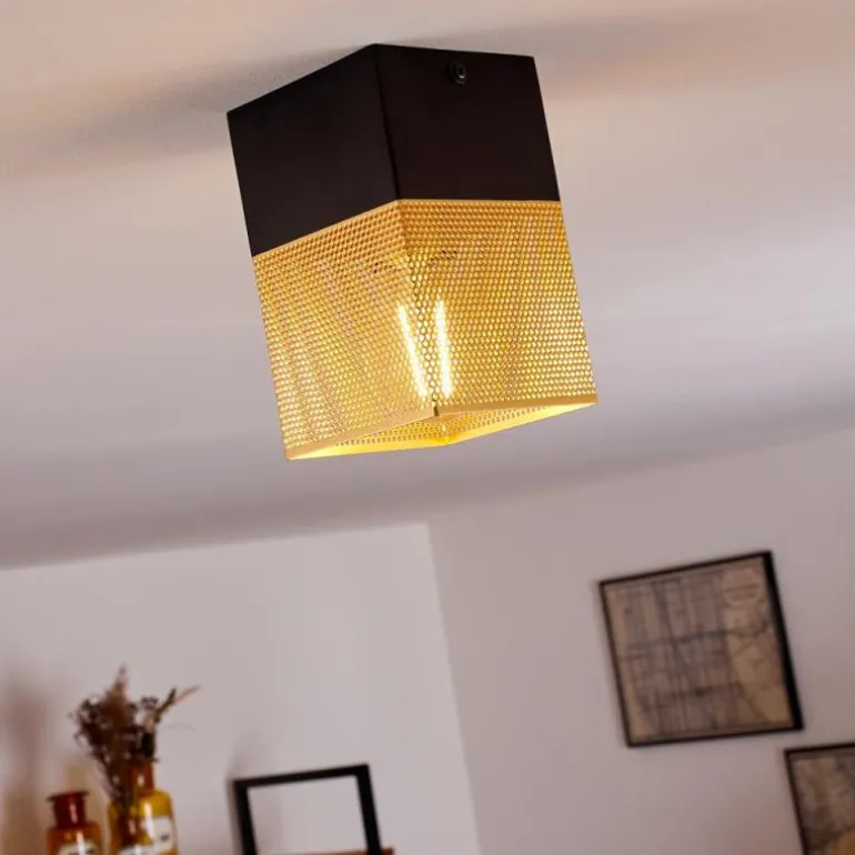 Suspension Armenie Laiton, Noir, 1 lumière