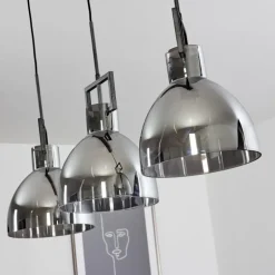 Suspension Buzova Gris, Noir, 3 lumières