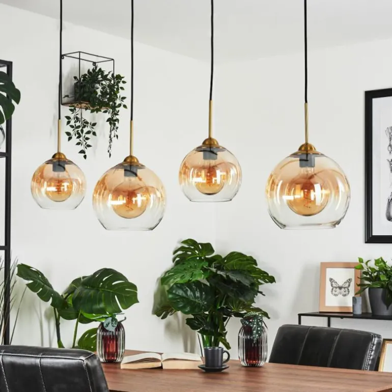 Suspension Calapa Laiton, 4 lumières