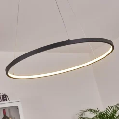 Suspension Calcium LED Noir, 1 lumière