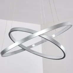Suspension Canisteo LED Argenté, 2 lumières