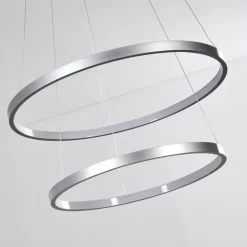 Suspension Canisteo LED Argenté, 2 lumières