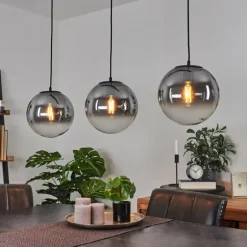 Suspension Cercado Noir, 3 lumières