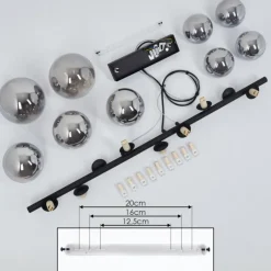 Suspension Chehalis LED Noir, 9 lumières