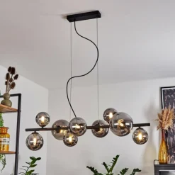 Suspension Chehalis LED Noir, 9 lumières