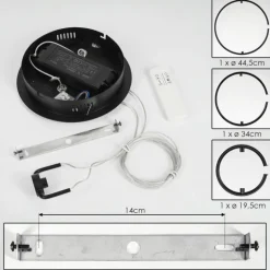 Suspension Chlak LED Noir, 3 lumières, Télécommandes