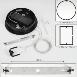 Suspension Chlak LED Noir, 2 lumières, Télécommandes