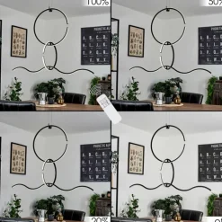 Suspension Chlak LED Noir, 3 lumières, Télécommandes