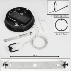 Suspension Chlak LED Noir, 3 lumières, Télécommandes