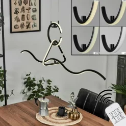 Suspension Chlak LED Noir, 3 lumières, Télécommandes