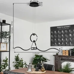 Suspension Chlak LED Noir, 3 lumières, Télécommandes