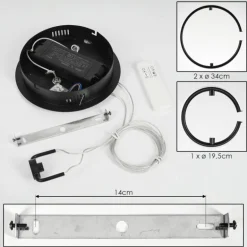 Suspension Chlak LED Noir, 3 lumières, Télécommandes
