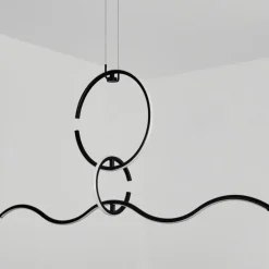 Suspension Chlak LED Noir, 3 lumières, Télécommandes