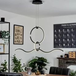 Suspension Chlak LED Noir, 3 lumières, Télécommandes