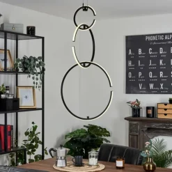 Suspension Chlak LED Noir, 3 lumières, Télécommandes