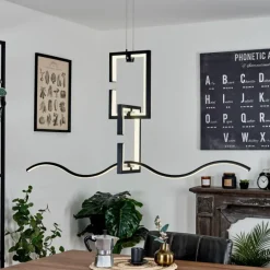 Suspension Chlak LED Noir, 3 lumières, Télécommandes