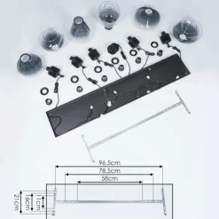 Suspension Coapilla Noir, 6 lumières
