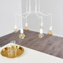 Suspension Cuyama Blanc, 6 lumières