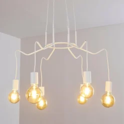 Suspension Cuyama Blanc, 6 lumières