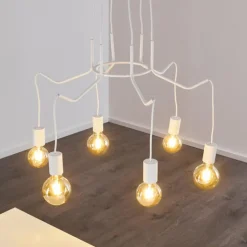 Suspension Cuyama Blanc, 6 lumières