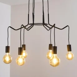 Suspension Cuyama Noir, 6 lumières