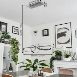 Suspension Dauntey LED Nickel mat, 1 lumière