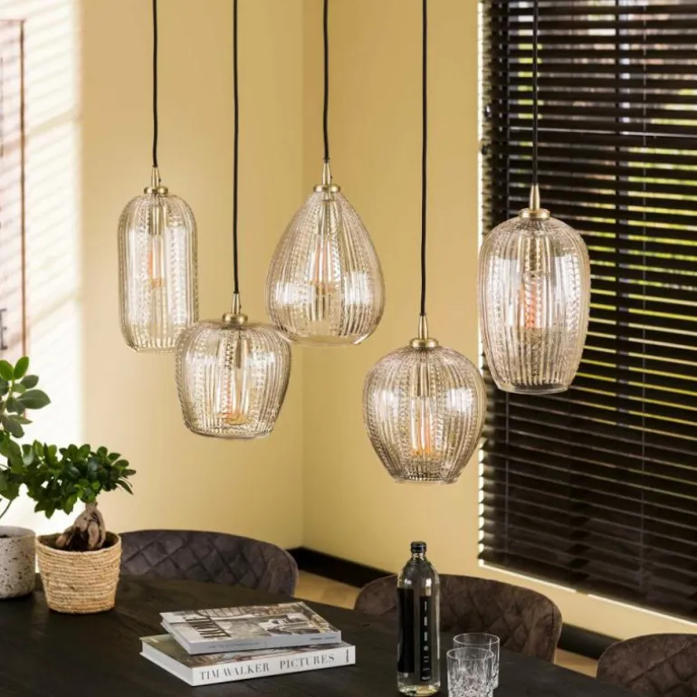 Suspension Diamond Anthracite, 5 lumières