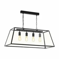 Suspension Eglo AMESBURY Noir, 4 lumières