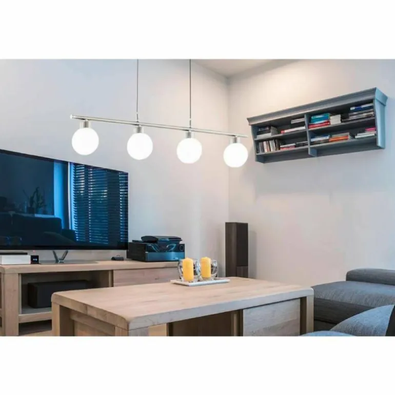 Suspension Eglo BORRIOL LED Nickel mat, 4 lumières