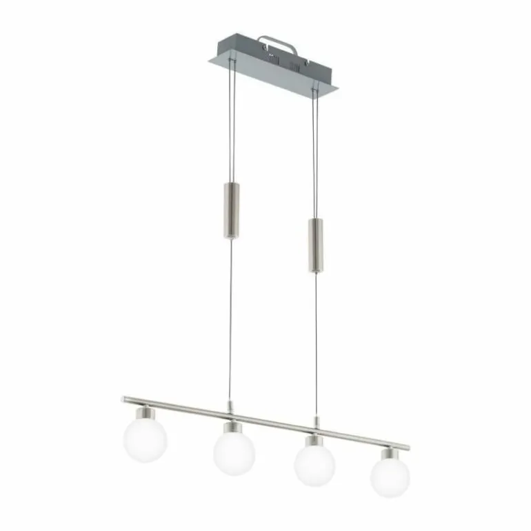 Suspension Eglo BORRIOL LED Nickel mat, 4 lumières
