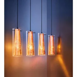 Suspension Eglo PINTO GOLD Noir, 4 lumières