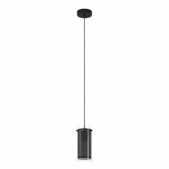 Suspension Eglo PINTO TEXTIL Noir, 1 lumière
