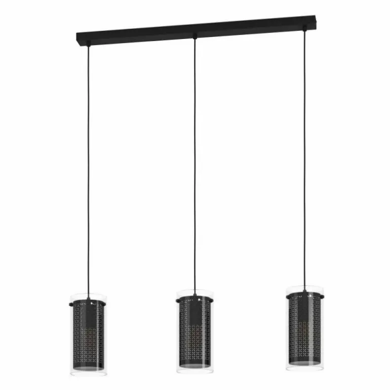 Suspension Eglo PINTO TEXTIL Noir, 3 lumières