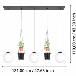 Suspension Eglo RONDO Noir, 3 lumières
