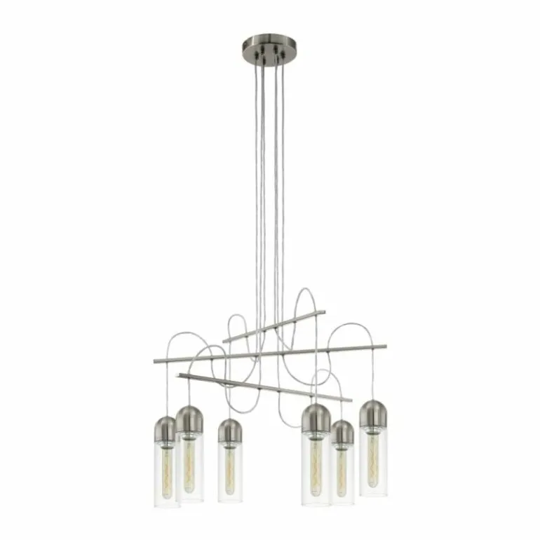 Suspension Eglo ZACHARO LED Nickel mat, 6 lumières