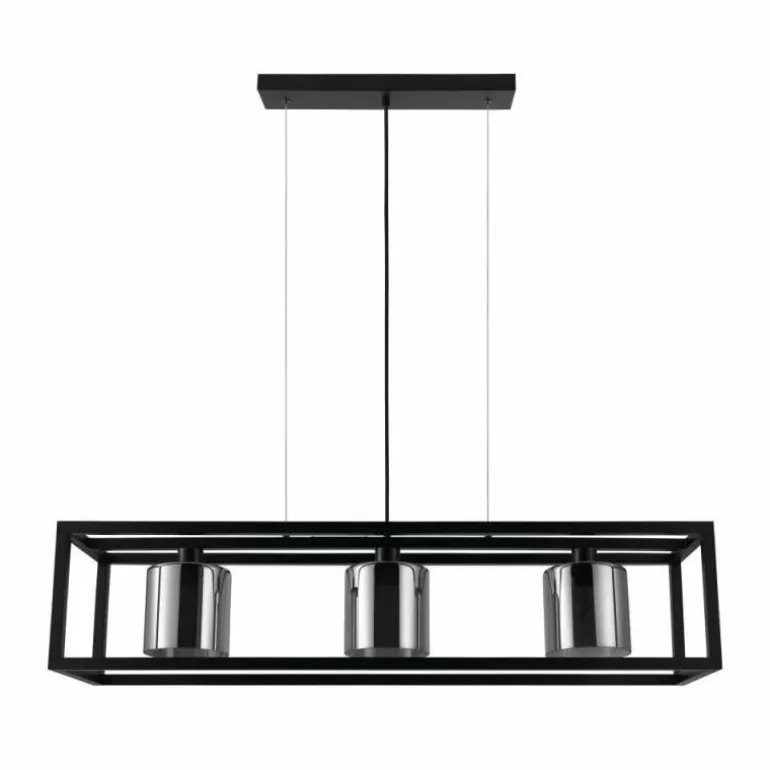 Suspension Eglo-Leuchten BRISLING Noir, 3 lumières
